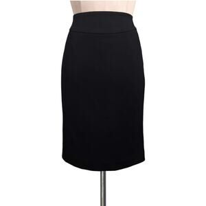 GRACE ELEMENTS Perfect Black Classic High Waist Knee Length Skirt 4